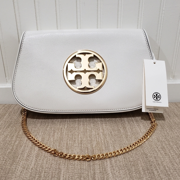 NWT! TORY BURCH Leather Reva Clutch Bag (5.9